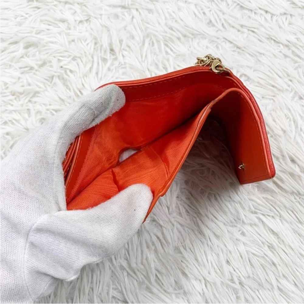 Dior Orange Quilted Wallet